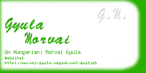 gyula morvai business card